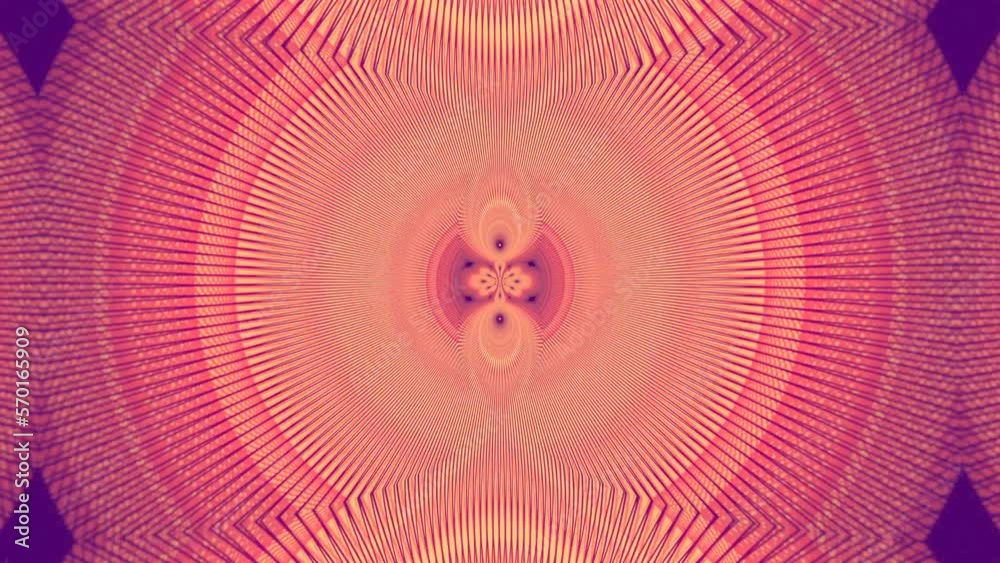Poster Abstract wire twisted symmetrical structure background. 3d render loop animation