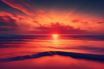 Fototapeta na wymiar sunset over the sea- Generate AI