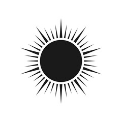 Sun icon. Sunlight, sunshine symbol. Heat or hot sign. Vector illustration.
