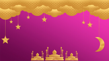 golden ramadan kareem background, luxury wallpaper design for covers, invitation backgrounds, packaging design, wall art and print. Vector illustration