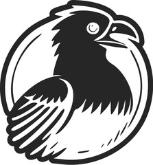 Naklejka premium Black and white Uncomplicated logo with Sweet and cute eagle.