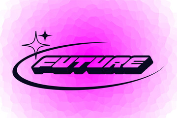 Retro futuristic abstract ,background in y2k style