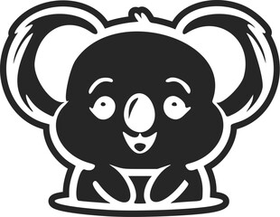 Black and white Light logo with aesthetic and cute koala.