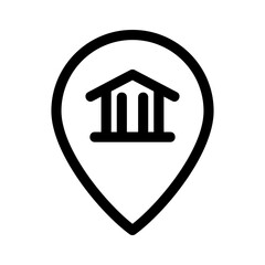 bank location icon or logo isolated sign symbol vector illustration - high quality black style vector icons