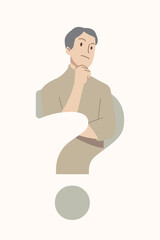 People are thinking to find solutions. Design Thinking creates innovation and creativity with question mark symbol.People character.Vector illustration.
