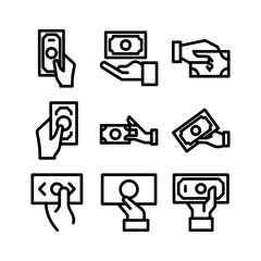 cash payment icon or logo isolated sign symbol vector illustration - high quality black style vector icons