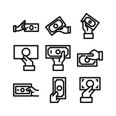 cash payment icon or logo isolated sign symbol vector illustration - high quality black style vector icons