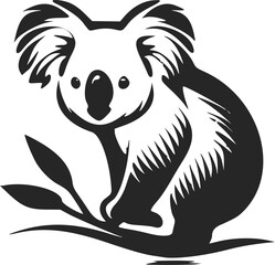 Black and white simple logo with a nice koala © LoFi J.