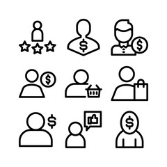 customer icon or logo isolated sign symbol vector illustration - high quality black style vector icons