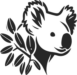 Black and white simple logo with lovely koala © LoFi J.