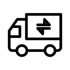 delivery truck icon or logo isolated sign symbol vector illustration - high quality black style vector icons