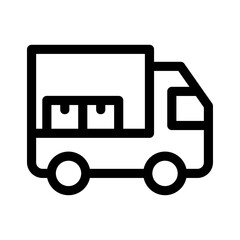 delivery truck icon or logo isolated sign symbol vector illustration - high quality black style vector icons