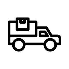 delivery truck icon or logo isolated sign symbol vector illustration - high quality black style vector icons