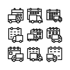 delivery schedule icon or logo isolated sign symbol vector illustration - high quality black style vector icons