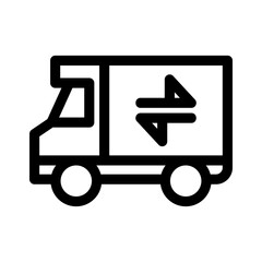 delivery truck icon or logo isolated sign symbol vector illustration - high quality black style vector icons