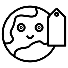 earth and tags icon