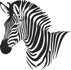 Fototapeta na wymiar Black and white simple logo with attractive zebra
