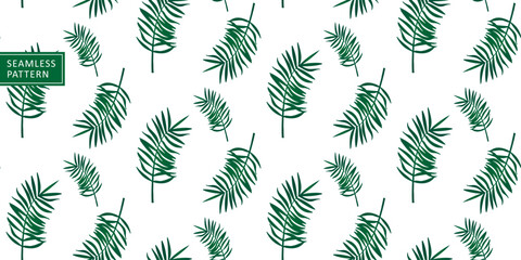Stylish minimalistic vector seamless pattern with palm leaves for textiles, wrapping paper, covers, wallpapers and backgrounds