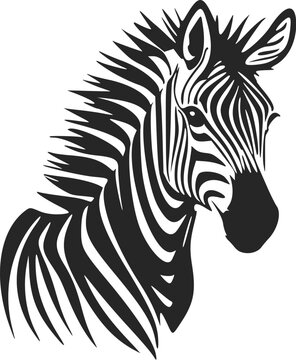 Black and white simple logo with lovely zebra