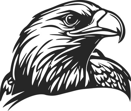 Black and white simple logo with attractive eagle