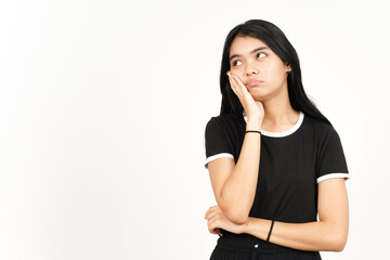 Boring Gesture Of Beautiful Asian Woman Isolated On White Background