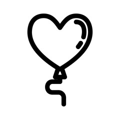 heart balloon icon or logo isolated sign symbol vector illustration - high quality black style vector icons