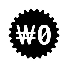 For free ( 0 won ) vector icon illustration