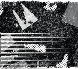 Obraz premium Grunge textured speed lines and halftone dots . Vector Illustration .Grunge textured banner . Design element . Abstract geometric shape 