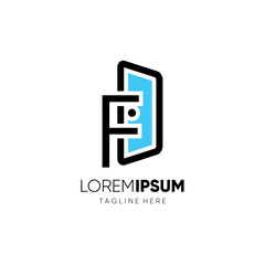 Initial Letter F Door Real Estate Logo Design Vector Icon Graphic emblem Illustration 