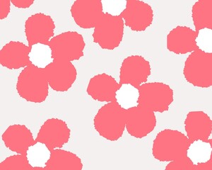 seamless pattern with pink flowers