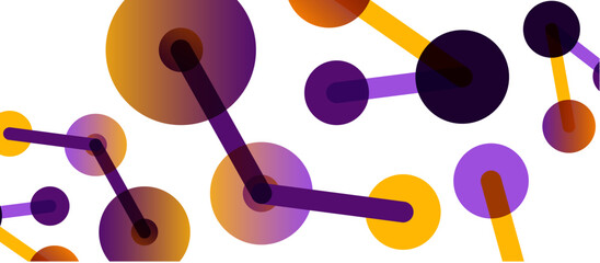 Line points connections geometric abstract background. Circles connected by lines. Trendy techno business template for wallpaper, banner, background or landing