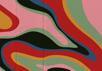 Retro vintage colorful background paper texture illustration wallpaper, poster folding printable