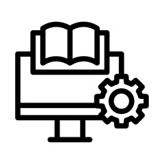 machine learning line icon illustration vector graphic