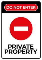 Private property sign board printable vector