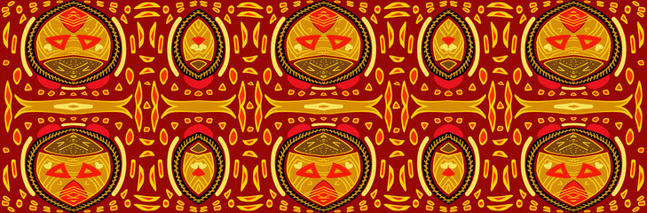 Colored African fabric &ndash; Seamless and textured pattern, geometric design, high definition illustration