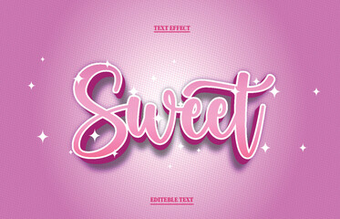 3d text effect sweet editable pink color