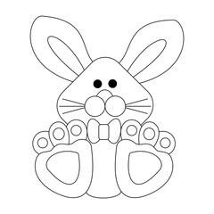 Cute rabbit cartoon on white background