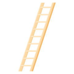 Vector image of a wooden staircase. The concept of construction, repair and other works. A design element.