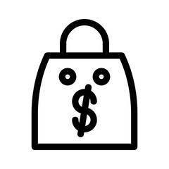 shopping bag icon or logo isolated sign symbol vector illustration - high quality black style vector icons