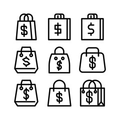 shopping bag icon or logo isolated sign symbol vector illustration - high quality black style vector icons