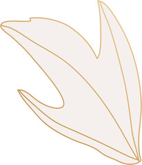 Fototapeta premium Botanical leaf gold line art