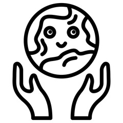hand earth icon