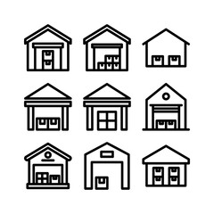 warehouse icon or logo isolated sign symbol vector illustration - high quality black style vector icons