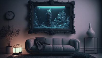 living room interior a room mockup