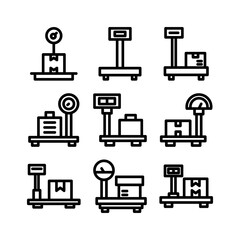 weight scale icon or logo isolated sign symbol vector illustration - high quality black style vector icons