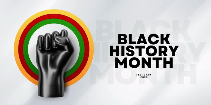 Celebrating Black History Month Concept Abstract Background Banner. Abstract Art with Green,red and Yellow colors.