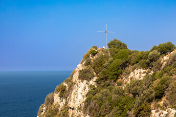 Fototapeta premium Blick vom Kloster Paleokastritsa, Korfu auf das Ionische Meer