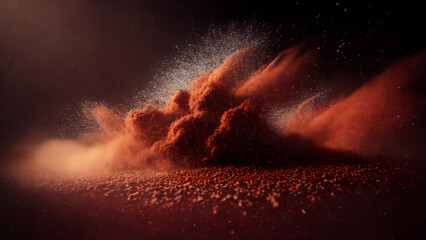 red dust in air particle motion blur 