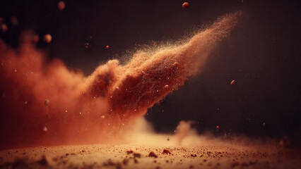 red dust in air particle motion blur 