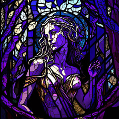 Eve in stained glass